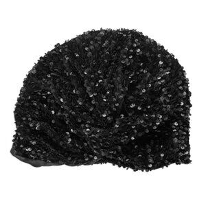 Black GSQ by GLAMSQUAD Sequin Turban Headwrap
